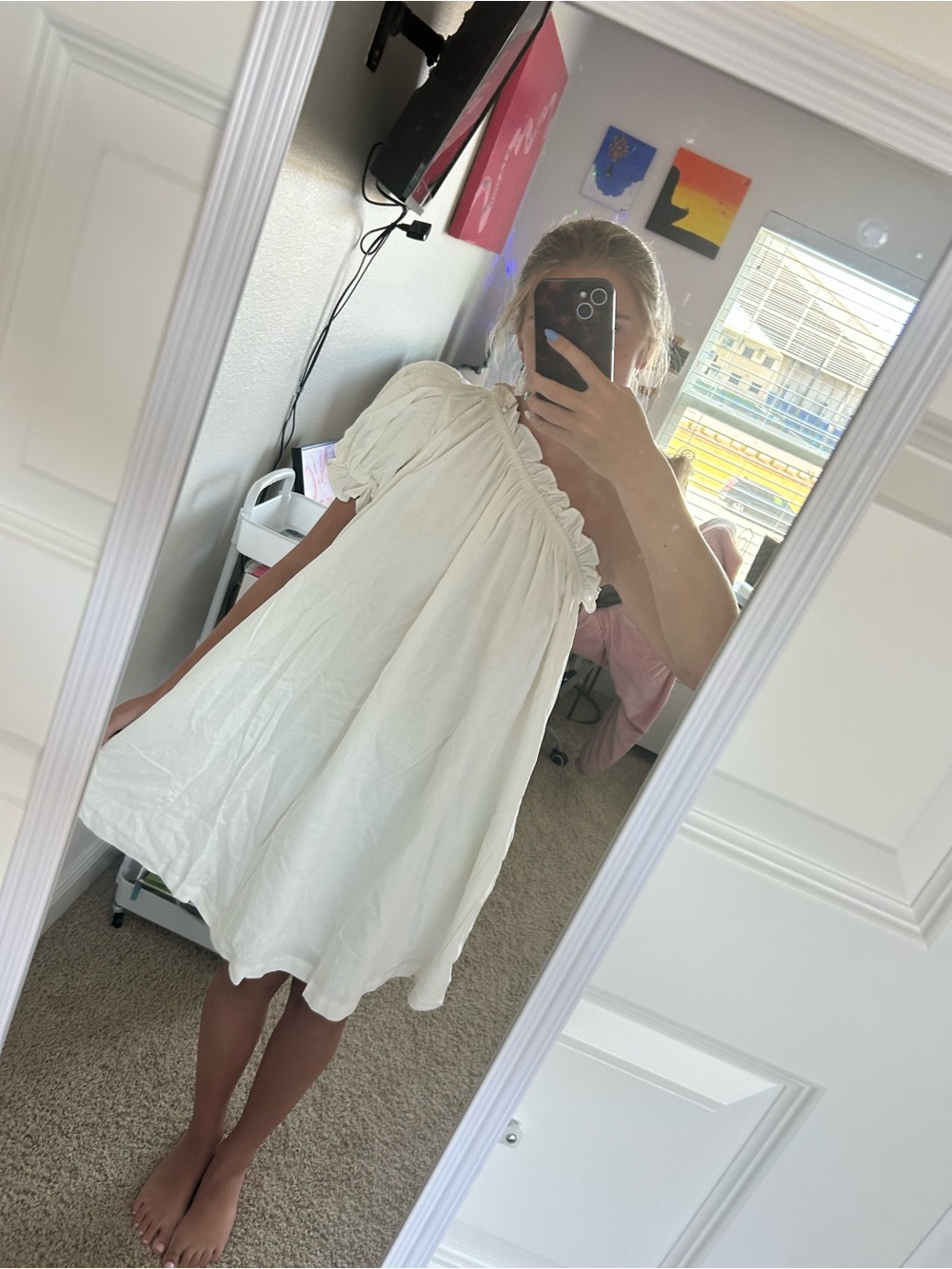 MABLE White Ruffled Off-Shoulder dress - Picture 3 of 3
